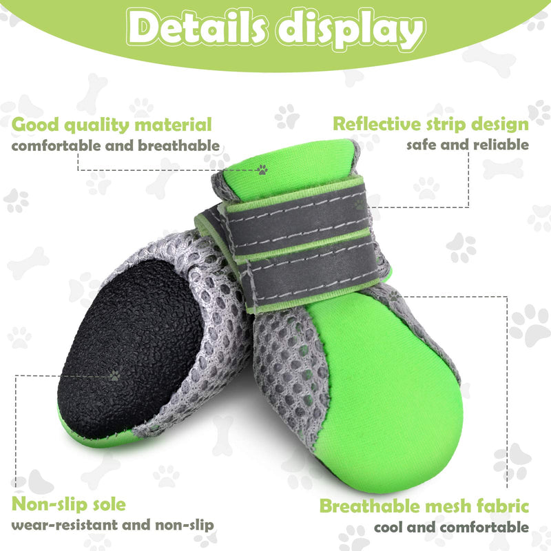 Weewooday 8 Pieces Nonslip Dog Mesh Boots Reflective Puppy Shoes Breathable Soft Sole Dog Paw Protectors, Adjustable Anti-Slip Outdoor Pet Boots for Small and Medium Pets S Size - PawsPlanet Australia