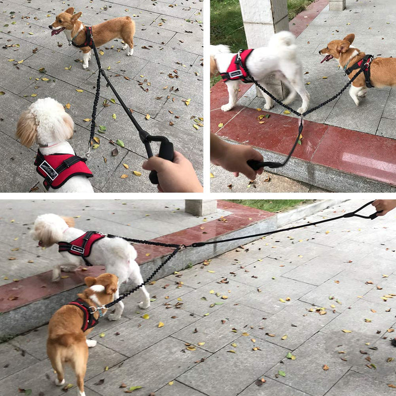 [Australia] - WuliC Dual Dog Leash, Double Dog Leash, 360° Swivel No Tangle & Soft Handle Walking Leash for 2 Dogs with Training Clicker 