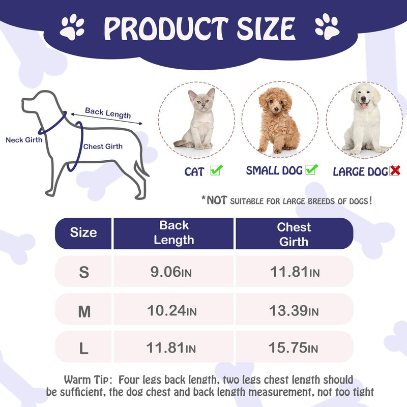 2 Pieces Pet Jumpsuit Puppy Pajamas Soft Dog Pajamas Puppy Rompers Cute Dog Bodysuits for Small Dogs Cats Pets Classic Pattern - PawsPlanet Australia