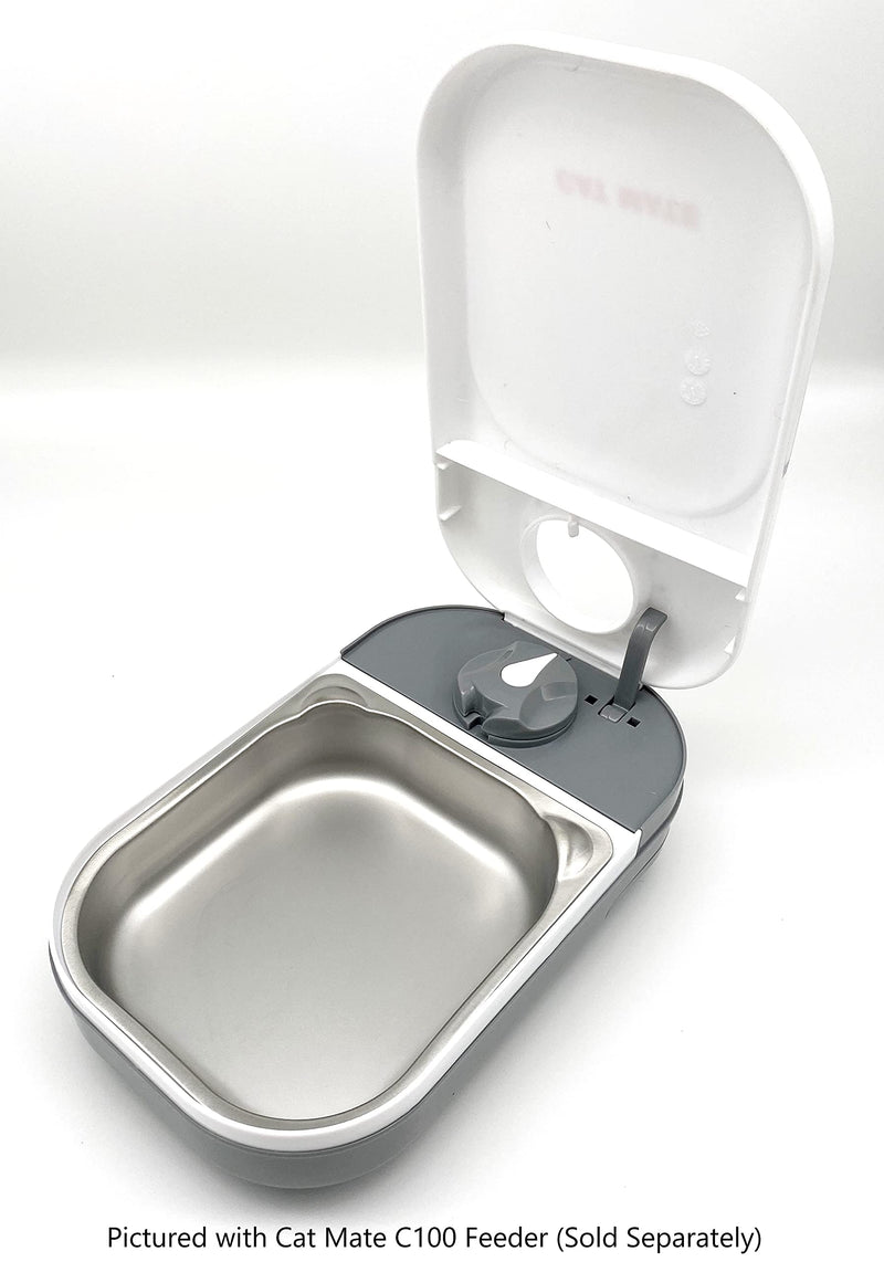 Cat Mate Stainless Steel Bowl Inserts x 2 for Cat Mate C100 and C200 Automatic Feeders (Feeder Not Included) Stainless Steel Insert Bowls x2 - PawsPlanet Australia