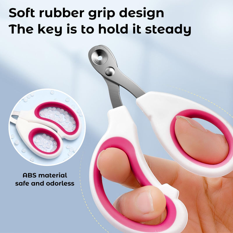 Leikedun Professional 2mm Hole Tapered Cat Nail Clipper Stainless Steel for Puppies, Rabbits, Birds and Small Animals with 2 Claw Files - PawsPlanet Australia