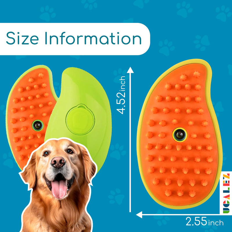 Cat Steam Brush, 3 in1 Cat Steamy Brush, Dog Brush for Shedding, Multifunctional Rechargeable Silicone Cat Hair Brush for Removing Tangled and Loose Hair, Cat Brush for Shedding, Cat Grooming Supplies Yellow - PawsPlanet Australia