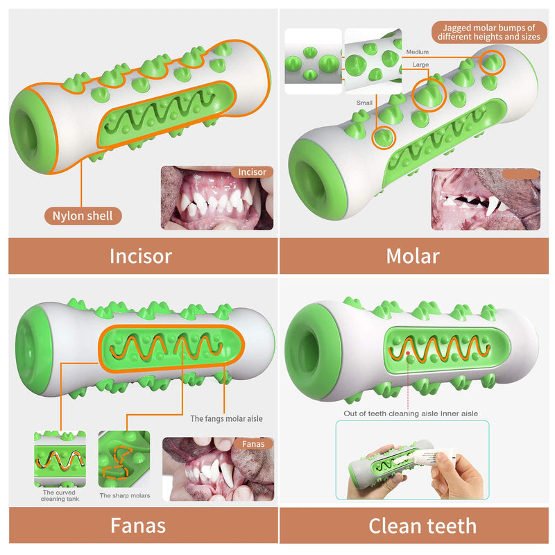 Sanwood Durable Pet Dog Teether Toy Dental Care Chewing Resistant Teething Molar Toothbrush Toy Interactive Training Chew Toy for Small Medium Dogs Grey Yellow - PawsPlanet Australia