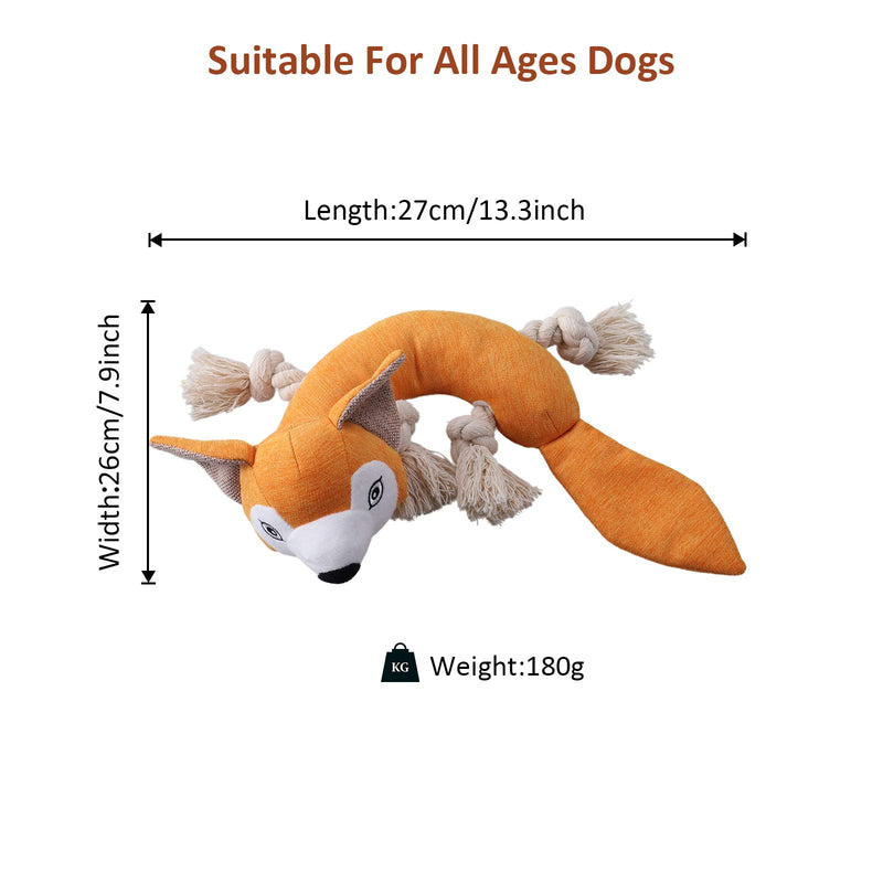 HAPPY HACHI Squeaky Dog Toy, Dog Plush Chew Fox Toy, Interactive Pet Toys Durable Cotton Training Toy, Cute Puppy Teething Chew Toys Gift for Boredom Dog Fox Shape - PawsPlanet Australia