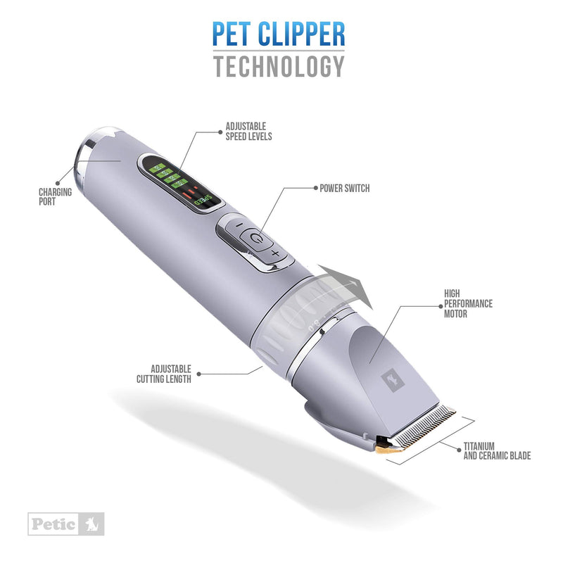 Dog Clippers Professional Dog Grooming Clipper Low Noise Rechargeable Cordless Pet Clippers for Dogs Cats Pets Silent Trimmer Dog Grooming Kit - PawsPlanet Australia