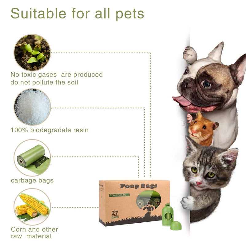 Yingdelai Dog Poo Bags - 540 Counts Biodegradable Poop Waste Bag Refill Rolls for Dogs include 1 Adjustable Dispenser | Scented - PawsPlanet Australia