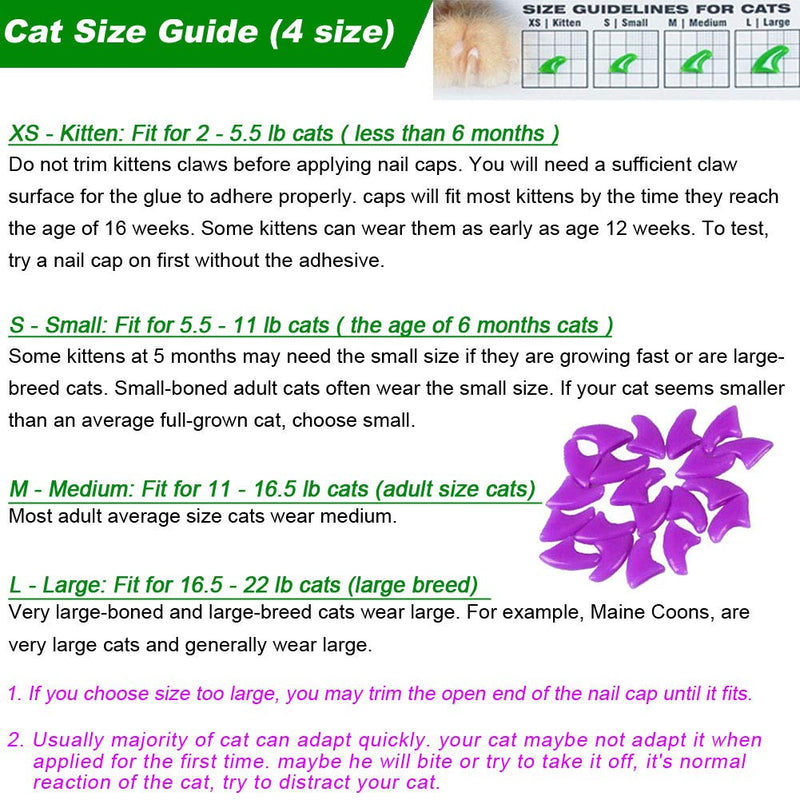 VICTHY 100pcs Cat Nail Caps, Colorful Pet Cat Soft Claws Nail Covers for Cat Claws with Glue and Applicators, 10 Colors/Set Large - PawsPlanet Australia