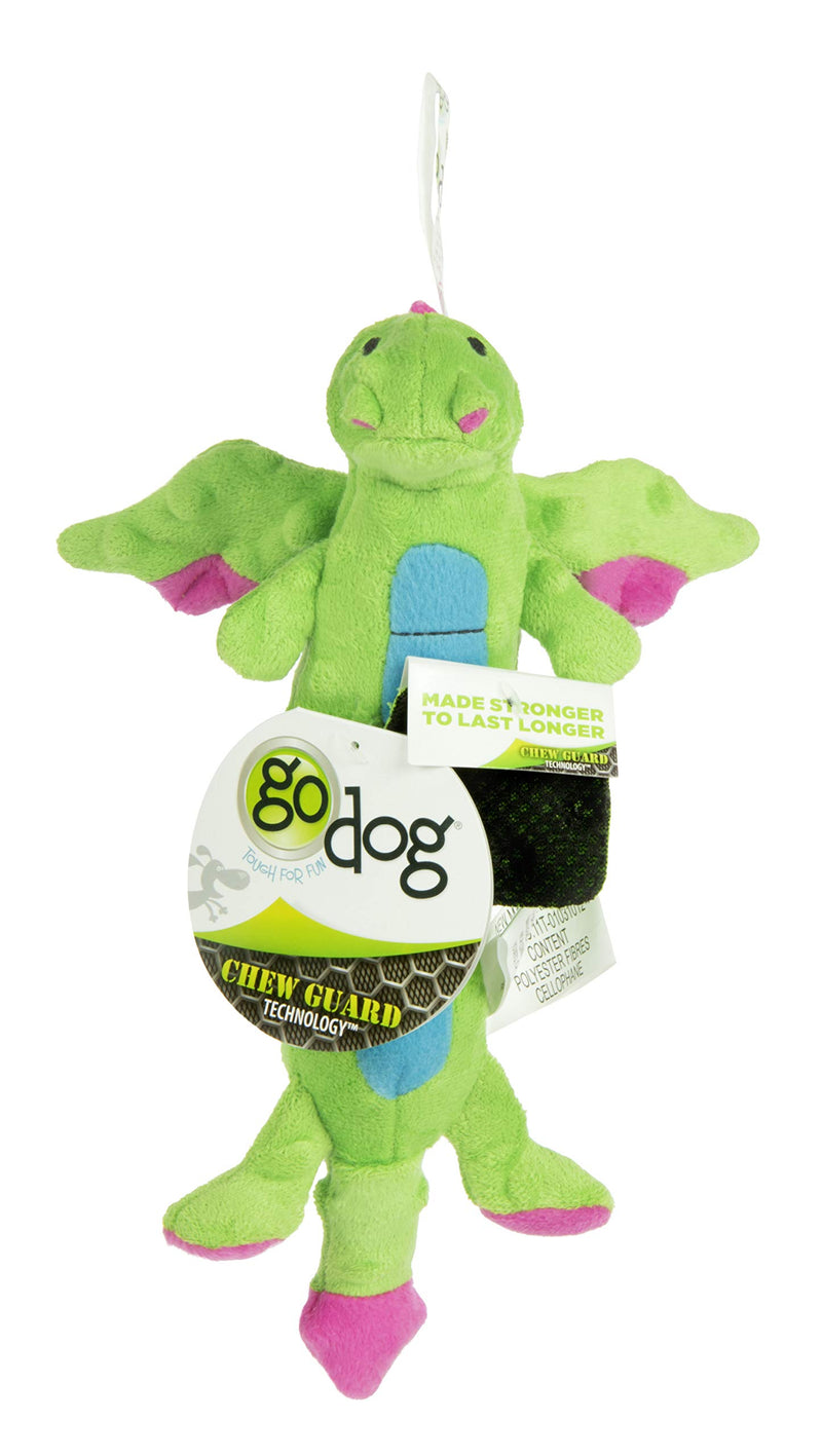 [Australia] - GoDog Skinny Dragons Green Small Toy with Chew Guard 