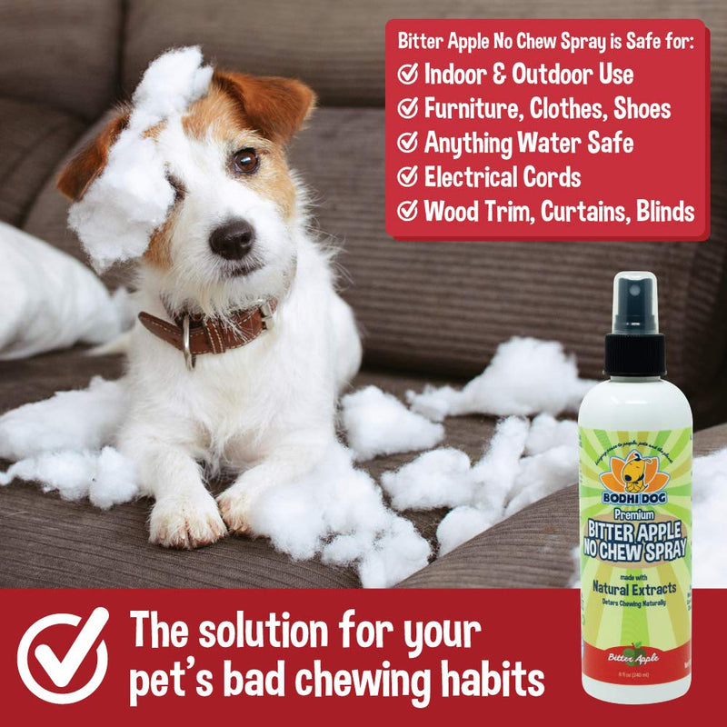 [Australia] - Bodhi Dog Premium Bitter Apple No Chew Spray | All Natural Training Aid | Bitter Apple Chewing Spray Repellent for Dogs & Puppies | Deter Dogs from Chewing & Biting | Made in USA | 8oz 