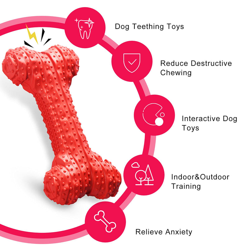 Dog Chew Toys for Medium and Large Breed, Indestructible Dog Toys for Aggressive Chewers Large Breed, Squeaky Interactive Dog Bones - PawsPlanet Australia