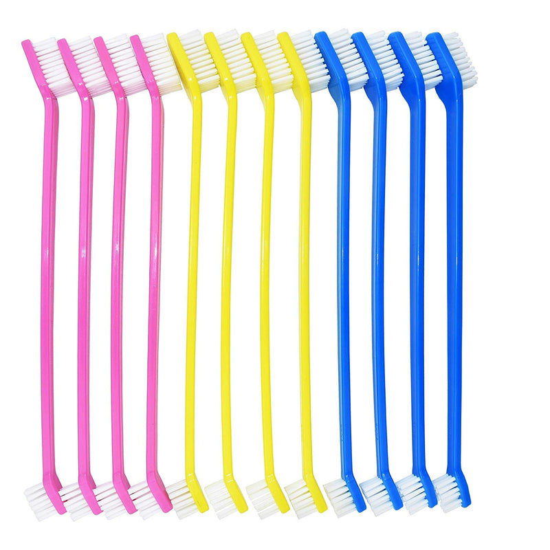 Pet Dog Soft Toothbrush Dog Toothbrush Finger Toothbrush pet Toothbrush Small to Large Dogs (12 Head Toothbrush) 12 Pcs-dual End Toothbrushes - PawsPlanet Australia