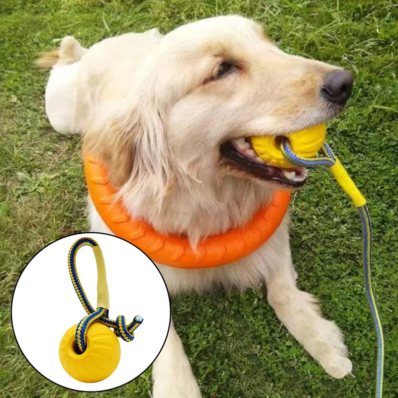 Dog Rope Ball, Ball on a Rope Dog Toy Natural Elastic Rubber Dogs Balls Chew Toys for Small Dogs,Suitable For Teeth and Gums（7cm） - PawsPlanet Australia