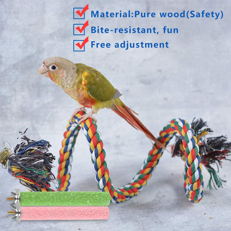 Aumuca Bird Perch Stand Bird Rope Perch Bird Toys 3 Pcs for Parakeets Cockatiels, Conures, Macaws, Lovebirds, Finches 39 inch (Pack of 3) - PawsPlanet Australia