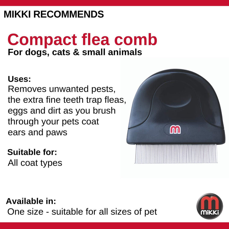 Mikki Dog, Puppy, Cat Compact Flea Comb - Flea, Dust, Lice Comb Brush for Small Medium and Large Pets - PawsPlanet Australia