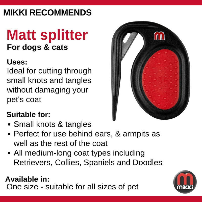 Mikki Dog, Puppy, Cat Matt Splitter - Dematting and Detangler Tool - Removes Knots and Matts - PawsPlanet Australia