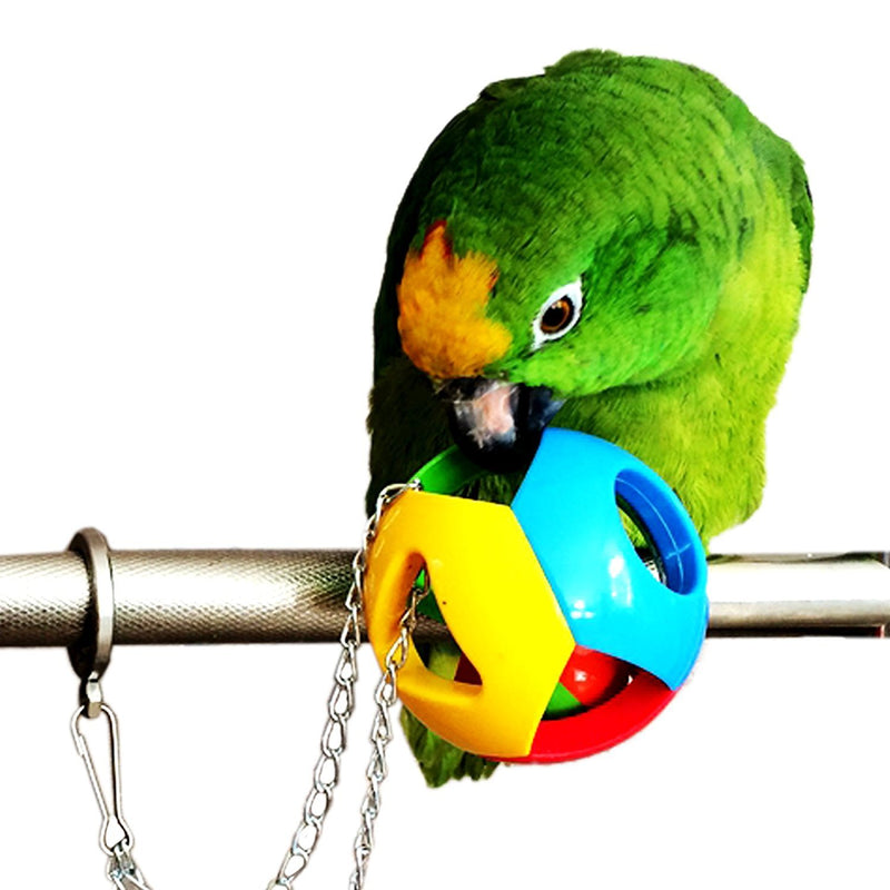 [Australia] - Hypeety Parrot Colorful Ball Toys with Bell Cage Hanging Chewing String for Parakeet Conure Cockatiel Small Medium Birds A+B+C 