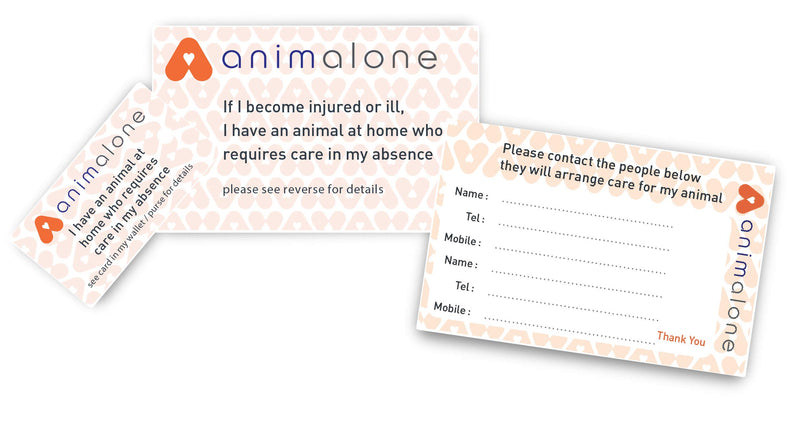 Pet Home Alone Card with Key Fob, choose from Green or Orange cards Orange and White - PawsPlanet Australia