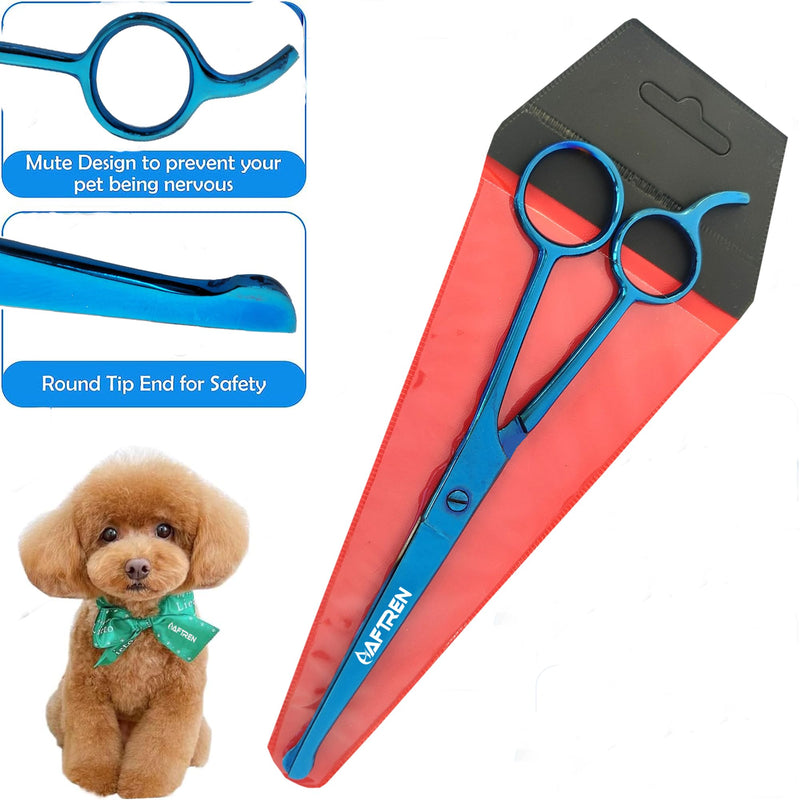 Pet Dog Grooming Trimmer Scissors, Curved Hair Paw Scissors, Round Tip Safety Scissors, Stainless Steel for Dogs and Cats (8 Inch) - PawsPlanet Australia