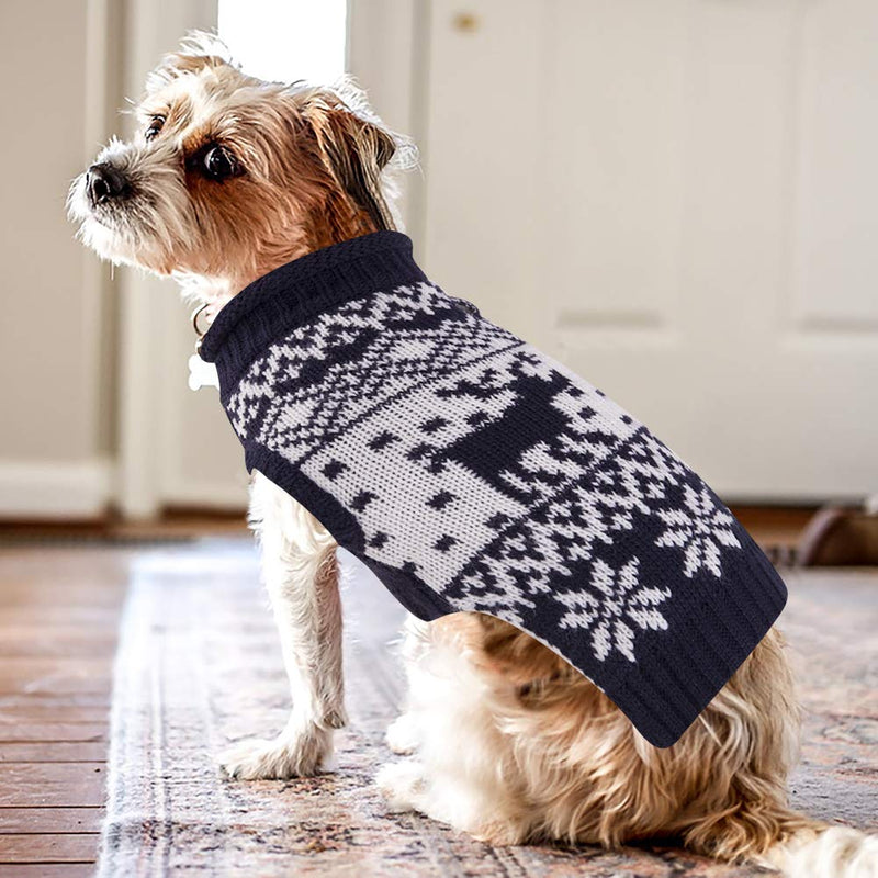 [Australia] - PETCEE Dog Sweater,Soft Fabric with Thick and Warming,Easily Put On and Off Blue Deer S 