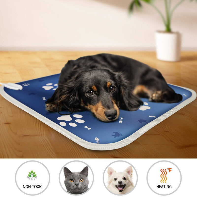 MILIFUN Pet Heating Pad, Electric Heating Pad for Cats and Puppies Dogs, Indoor Warming Mat with 3 Levels of Temperature Adjustment, Auto Power Off, Waterproof, Pets Chew Resistant 19.3in L 19.3in W - PawsPlanet Australia