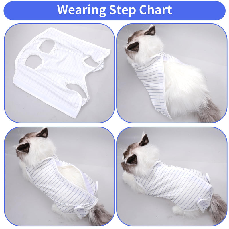 cobee Professional Cat Recovery Suit for Abdominal Wounds or Skin Diseases Cat Surgery Recovery Suit Soft E Collar Cone Alternative Cat Onesie after Surgery (Size L) L Size - PawsPlanet Australia