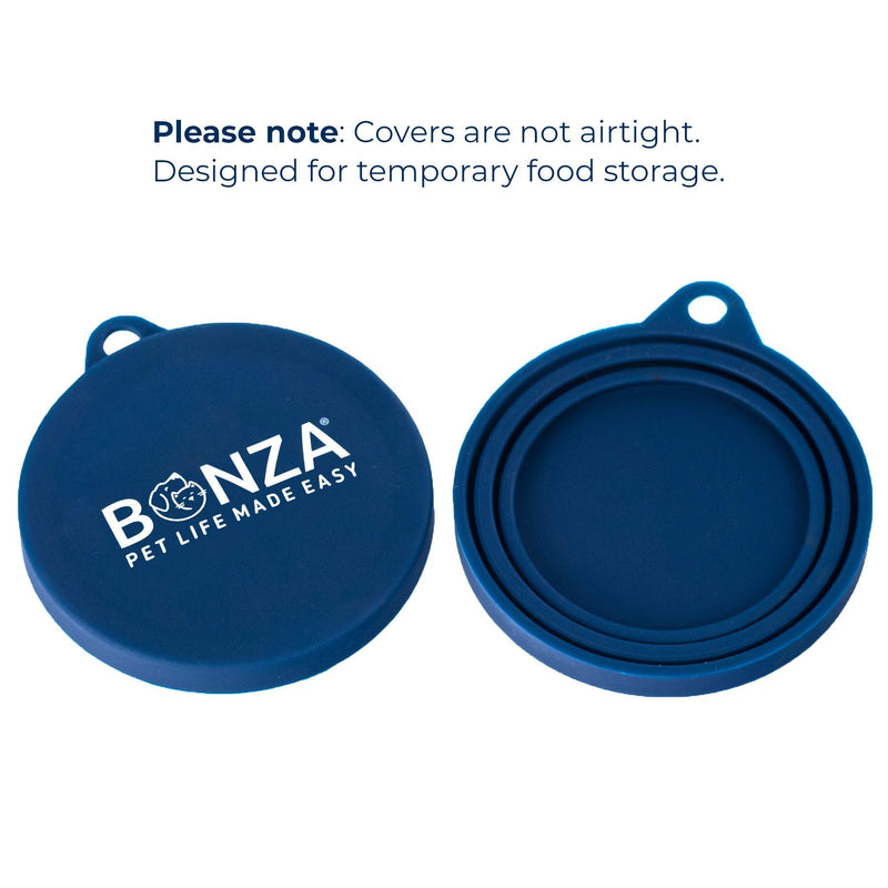 Bonza Pet Food Can Covers, Set of 2 Universal Silicone Can Covers for Pet Food Cans, Food Safe BPA Free, Dishwasher Safe. Loose Fit Lid Easy to Place On and Remove. - PawsPlanet Australia