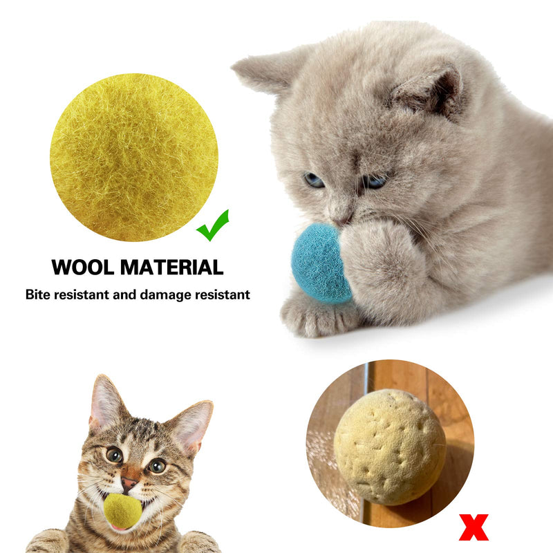 PAKESI Cat Toy Ball, 2PACK, Upgraded Version of Bite Resistant Wool Material, Including Frog, Cricket, Two Kinds of Calls for Cat Wool Ball, Built-in Catnip - PawsPlanet Australia