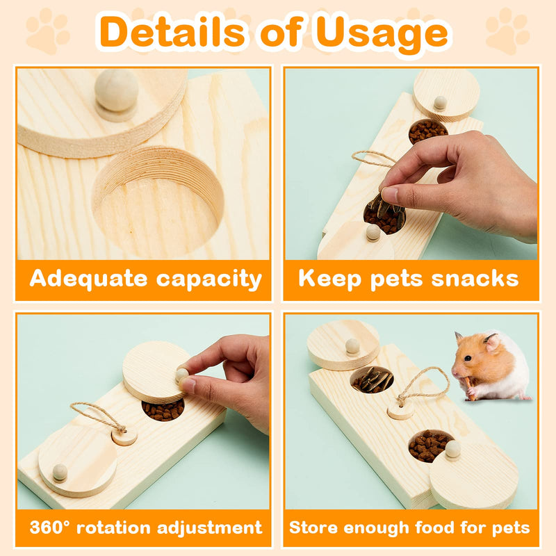 Wooden Enrichment Foraging Toy Small Pet Mental Stimulation Toy Interactive Hide Treats Puzzle Snuffle Game for Hamster Pet Toys Training Treats Hamster Guinea Pig Rabbit Chinchilla - PawsPlanet Australia
