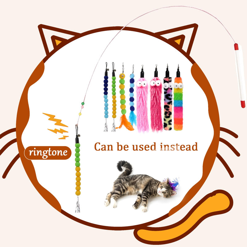 Pack of 8 Cat Toys, Interactive Cat Toys Replacement Cat Worm Toys Refills Cat Stick Replacement Worms Cat Toys Interactive Worms Cat Toys for Kittens and Cats (A) - PawsPlanet Australia