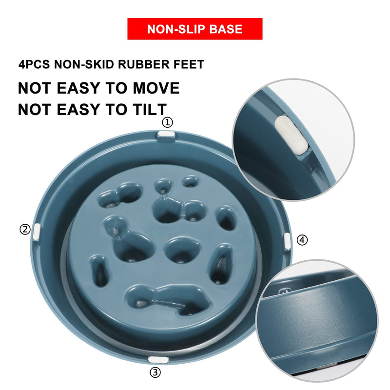 WHIPPY Slow Feeder Dog Bowl Dishes for Small Medium Dog Cat Non Slip Slow Eating Healthy Puppy Bowl Puzzle Maze Fun Feeder Interactive Bloat Stop Dog Pet Bowl, Blue - PawsPlanet Australia