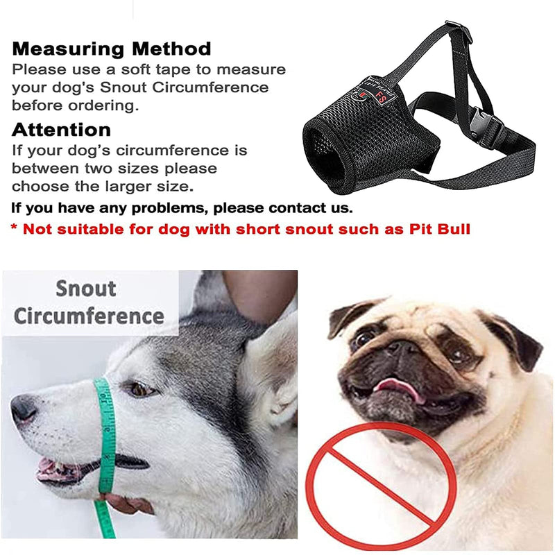 Dog Muzzle, Adjustable Velcro Pets Muzzle Mesh Breathable Soft Nylon Muzzle Anti-Biting Barking and Chewing Mouth Cover for Medium, Large and Extra Dogs, with Adjustable Dog Car Seatbelt L - PawsPlanet Australia