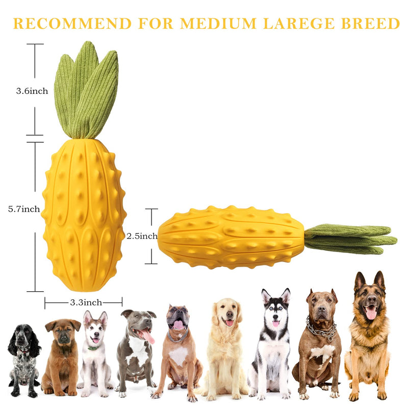Acecy Dog Toy, Dog Chew Toy Almost Indestructible, Squeaky Dog Toy for Puppies Medium and Large, Rubber Horned Melon Dog Toys - PawsPlanet Australia