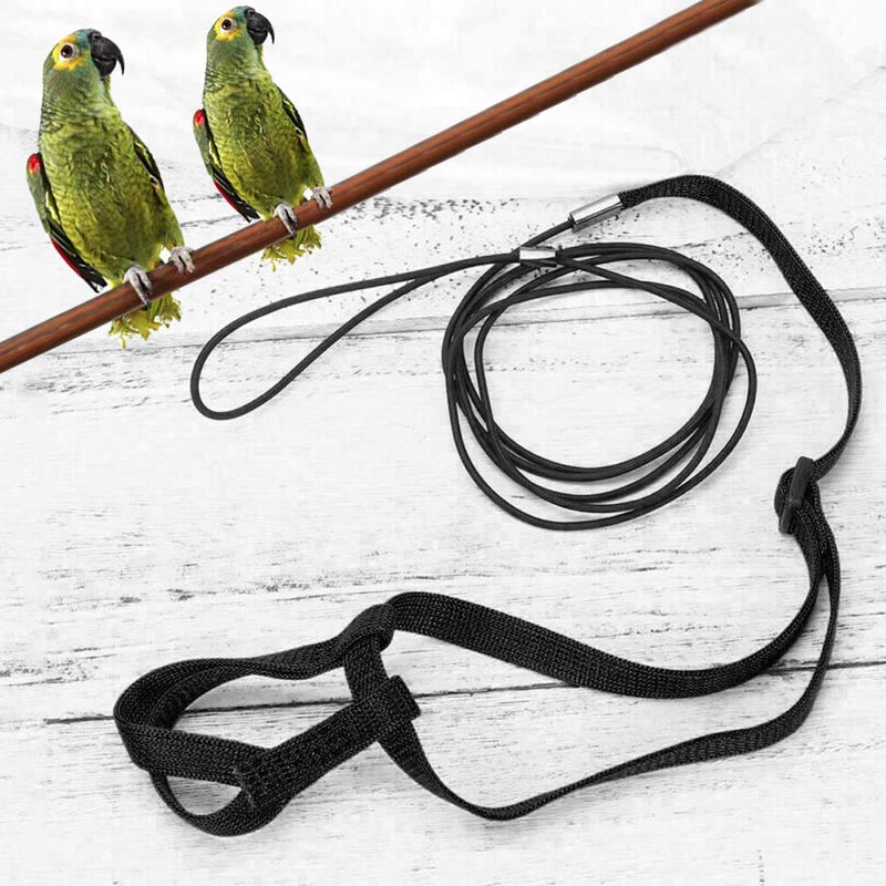 ASOCEA Adjustable Parrot Bird Harness Leash Anti-Bite Flying Training Rope Pet Outdoor Traction Fit Small Budgerigar Lovebird Cockatiel Mynah Bird （Neck Girth:3.1" -6.3"/8~16cm） - PawsPlanet Australia