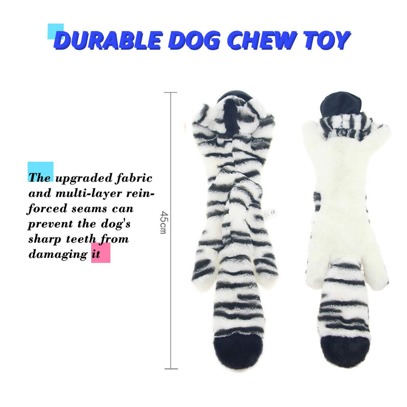 JINYJIA Squeaky Plush Dog Toy Set, No Stuffing Durable Squeaky Dog Toys for Chew and Interactive Play, for Small and Medium Dog - 2 Packs (Deer & Zebra) - PawsPlanet Australia