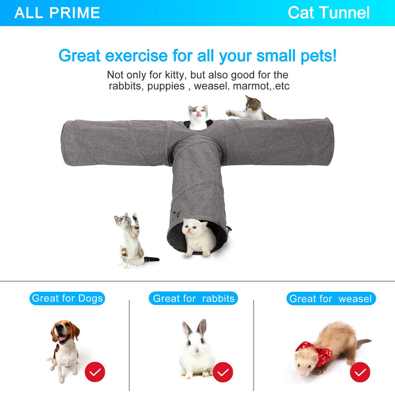 Ownpets Cat tunnel, Oxford Cat Cube 3-Way Tunnels Extra Long & Collapsible Cat Tube Tunnel, Cat Tunnels and Tubes for Indoors Cat, Puppy, Rabbit, Kitten, and Mongoose - PawsPlanet Australia