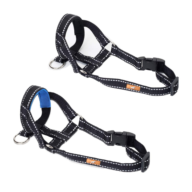 [Australia] - wintchuk Dog Head Collar, Head Halter with Reflective Strap to Stop Pulling for Small Medium and Large Dogs, Adjustable Black 