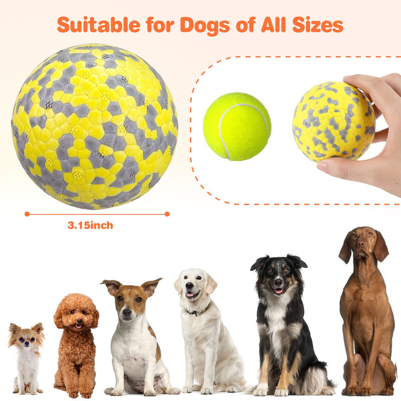 FONPOO Super stretchy dog ball, dog toy, indestructible with the latest materials, interactive water toy for small and medium-sized dogs (yellow + blue) yellow + blue - PawsPlanet Australia