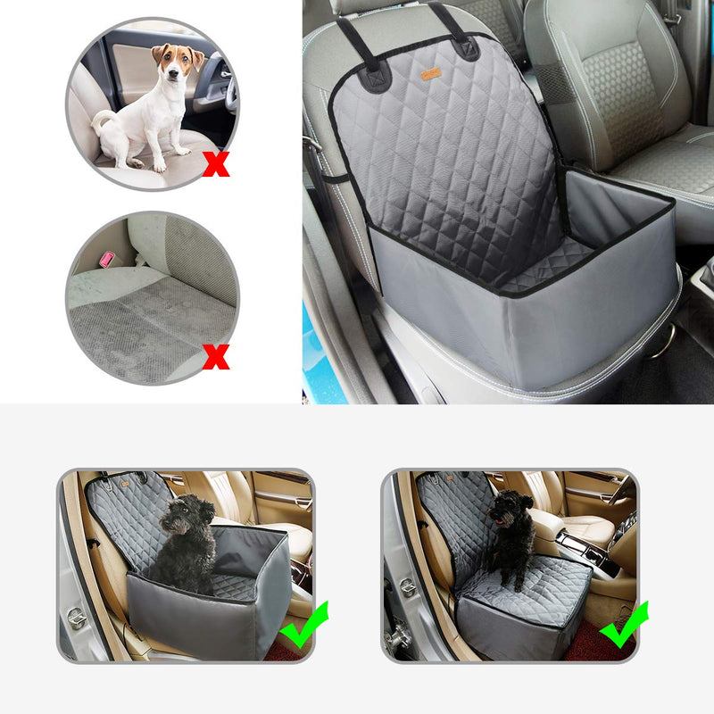 Laelr 2 in 1 Dog Car Seat Covers, Waterproof Pet Booster Seat Thick Pet Fold Down Flaps for Full Front Car Seat Coverage, Travel Vehicle Non Slip Car Dog Seat Cover for Back Front Seat Carrier Bag - PawsPlanet Australia