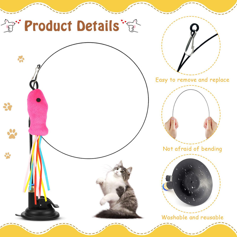 Interactive Cat Toy Intelligence Cat Toy Interactive Cat Fishing Rod Stable Cat Toys with Feathers and Suction Cup Simucatstick Kitten Wand Butterfly for Large Small Cats (Style 2) Style 2 - PawsPlanet Australia