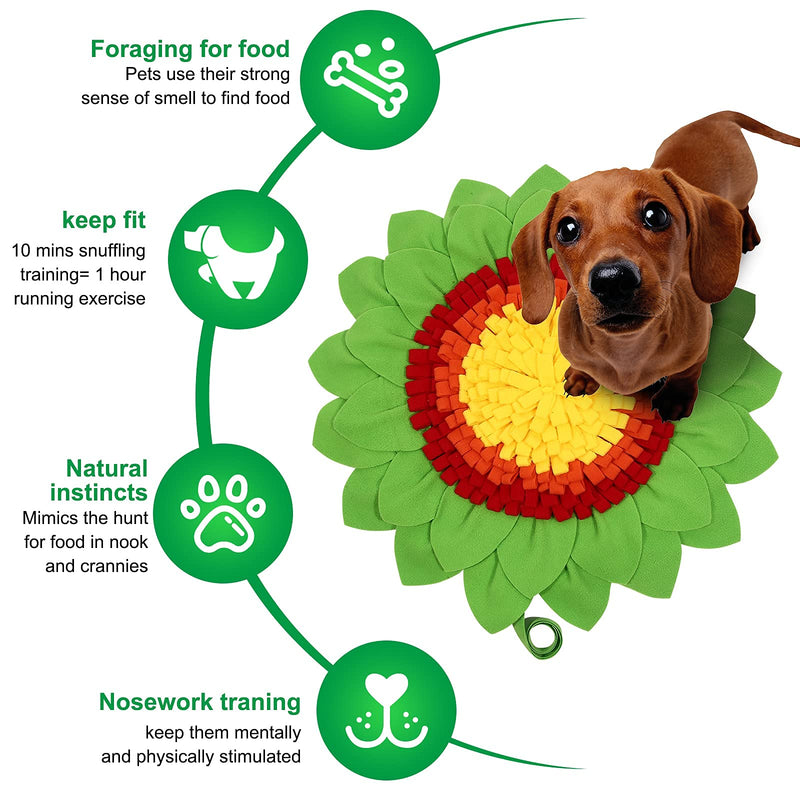 Snuffle Mat for Dogs and cats, Pet Interactive Nosework Feeding Game, Puzzle Toy for Small Medium Dog Encourages Natural Foraging Skills Travel Use, Indoor and Outdoor Treat Dispenser Stress Relief - PawsPlanet Australia