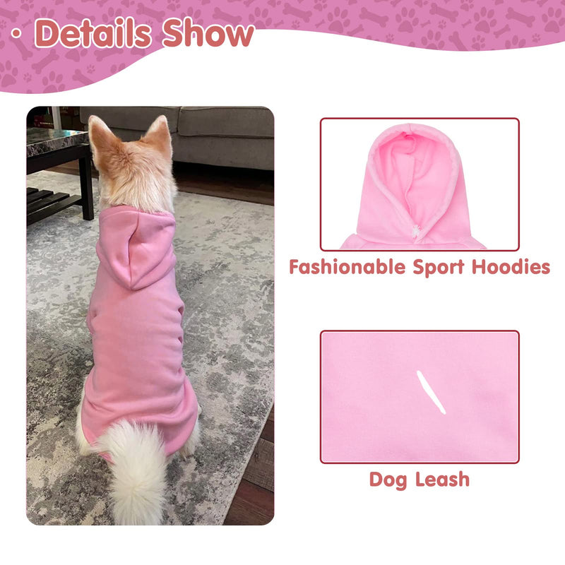 BINGPET Blank Basic Polyester Pet Dog Sweatshirt Hoodie X-Small (Pack of 1) Pink - PawsPlanet Australia