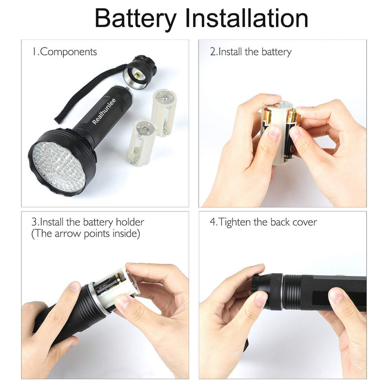 UV Black Light Flashlight, Super Bright 100 LED Pet Dog Cat Urine Detector light Flashlight for Pet Urine Stains, Professional Blacklight Flashlight with UV Sunglasses for Scorpions Hunting - PawsPlanet Australia