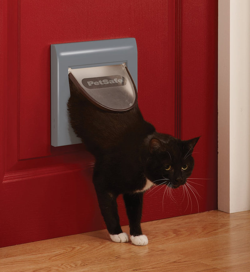 PetSafe Staywell Cat Flap, Free-Swinging Flap, Four Locking Options, Telescopic Frame, with Tunnel, Heavy Duty, Weatherproof, Silent, Magnetic Frame, for Cats with a Max. Weight of 7 kg, Grey - PawsPlanet Australia