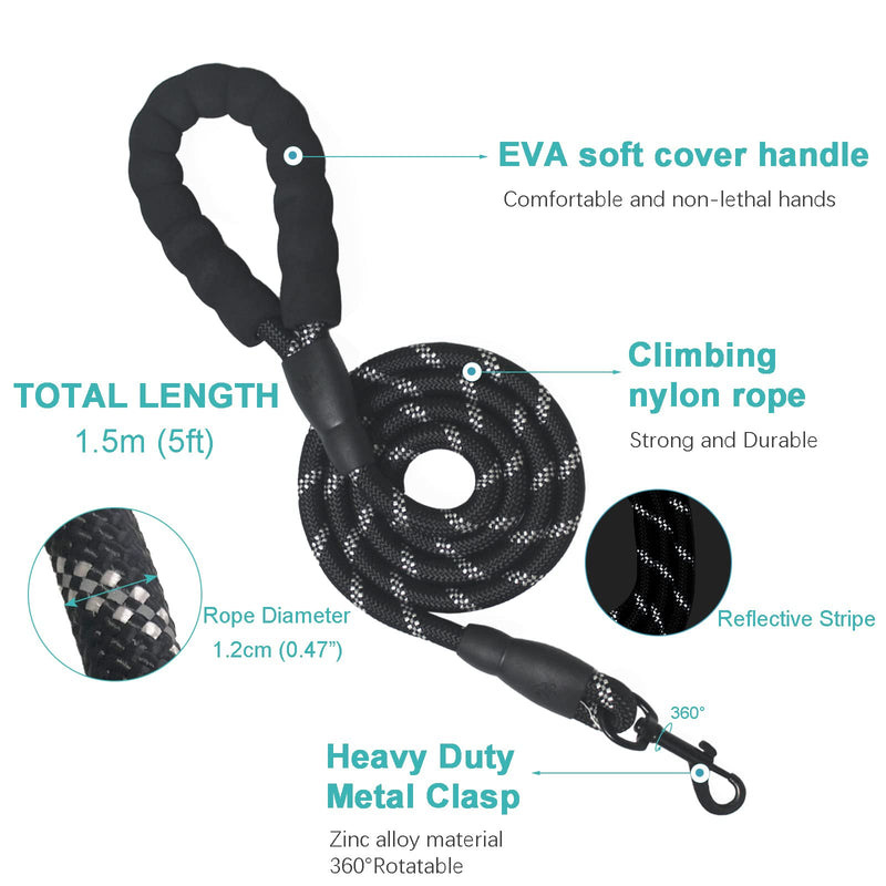No Pull Dog Harness for Small Medium Large Dogs Adjustable Reflective Pet Vest with Front clip Handle Padded dog harness and lead set best for outdoor Training and walking Black S - PawsPlanet Australia