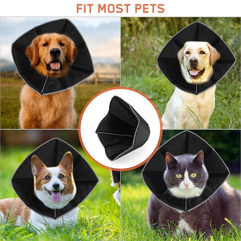 Yideng Dog Cone Collar for Surgery, Soft Elizabethan Collar with Adjustable Buckle Pet Recovery Collar with Reflective Design Pet Protective Collar E-Collar for Dog Cat Recovery from Surgery (M) M - PawsPlanet Australia