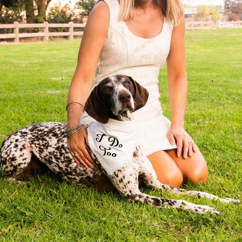 [Australia] - Willowear I Do Too Puppy Dog Pet Bandanas Elegant Wedding Accessories for Bridal Shower Gifts Wedding Photos Large I Do Too Black 