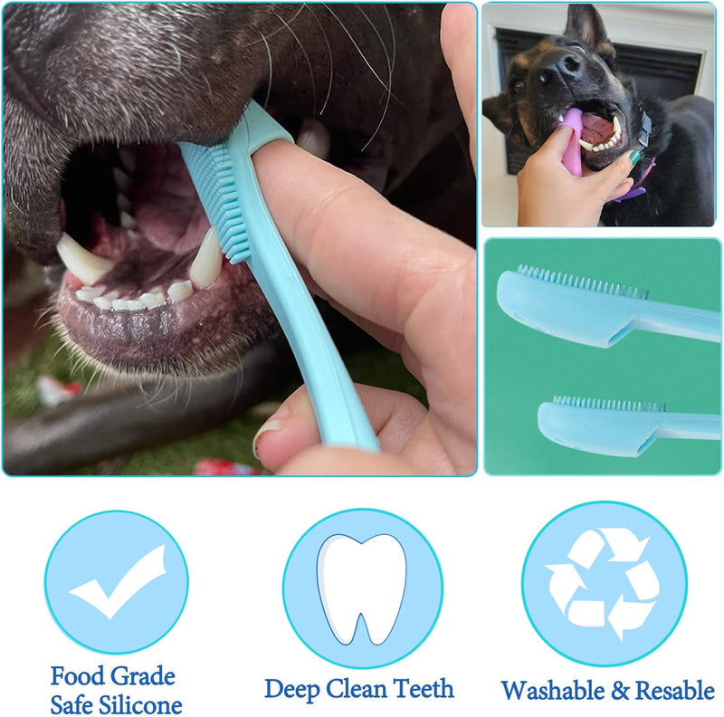 Dog Toothbrush, Dog Toothbrush Fingerling, Silicone Pet Toothbrush, Anti-Plaque Finger Toothbrush for Small Dogs, Cats, Dental Care (Pack of 6) - PawsPlanet Australia