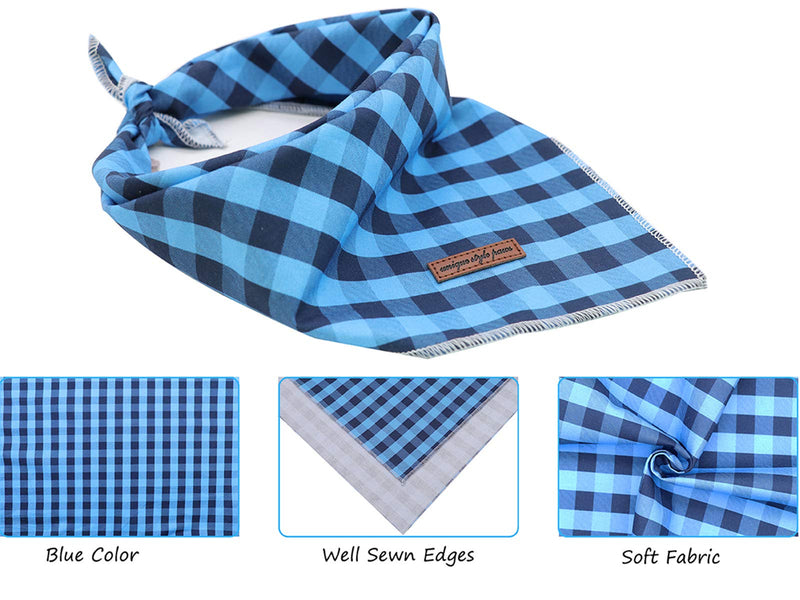 Unique style paws Dog Bandana, 1PC Washable Square Dog Scarfs for Small Medium Large Dogs Adjustable Dogs Bib Scarfs for Girl and Boy Small (Pack of 1) Black and Blue - PawsPlanet Australia