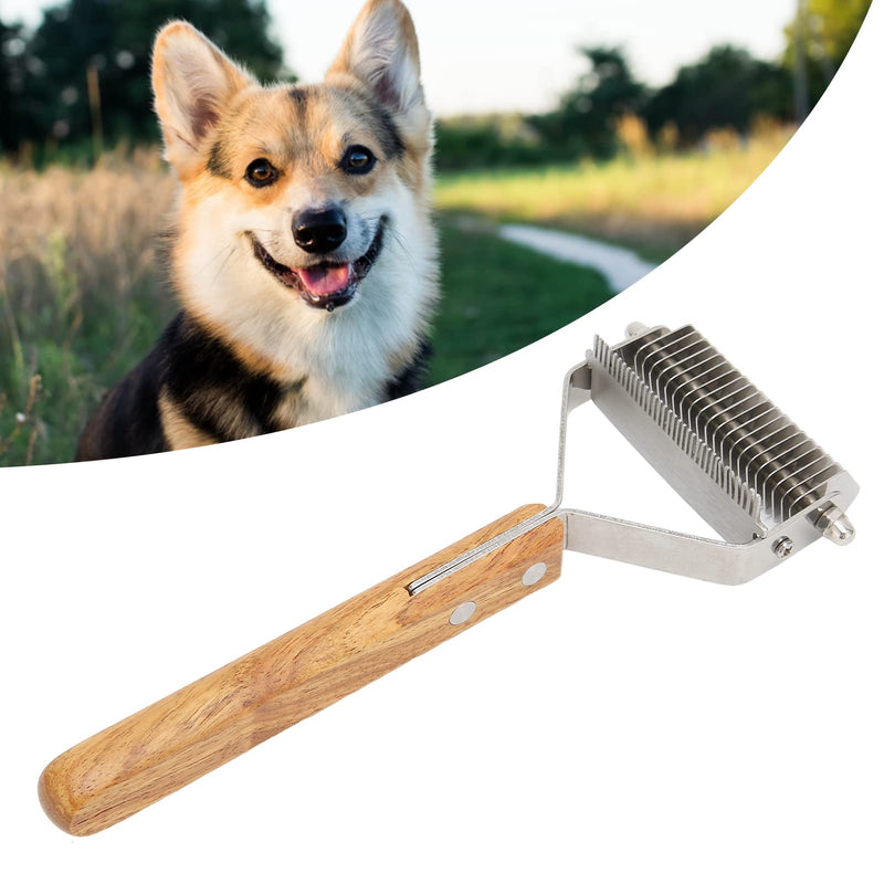 Alvinlite Pet Grooming Brush Undercoat Rake for Deshedding 2 in 1 Dematting Comb Grooming Rake Brush for Dog and Cat Deshedding Brush Pet Grooming Tool for Long Medium Hair - PawsPlanet Australia
