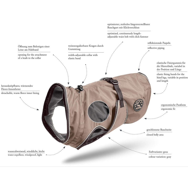 HUNTER Uppsala Dog Coat, 45 cm, Taupe - PawsPlanet Australia